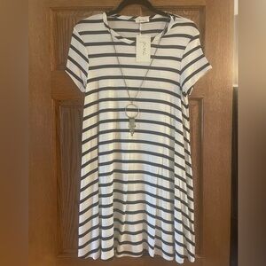 Pinc Striped Tunic Top